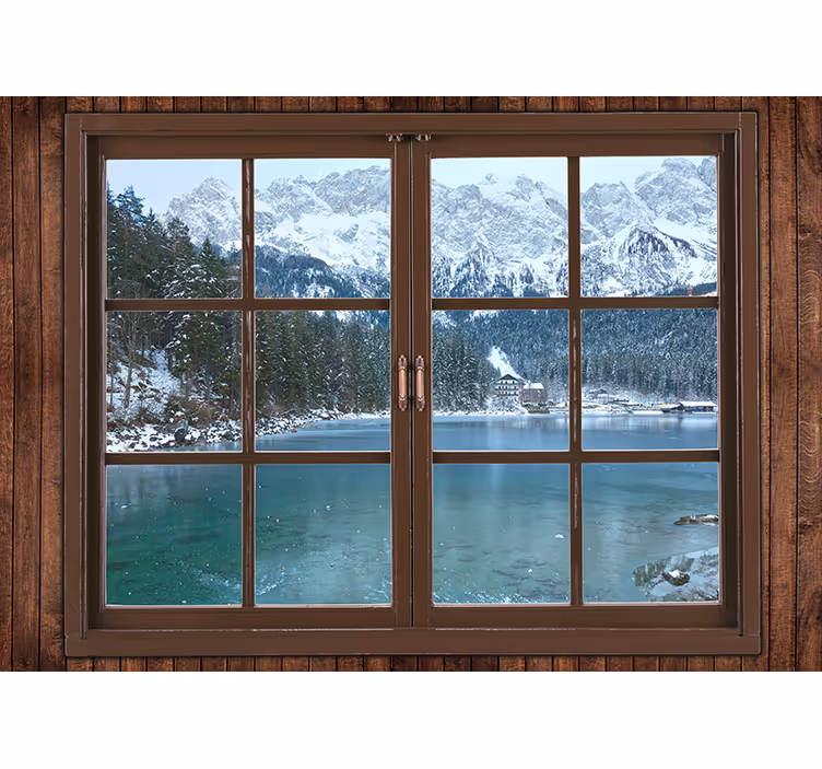 Tapisserie paysage vue sur le pic glacé - TenStickers