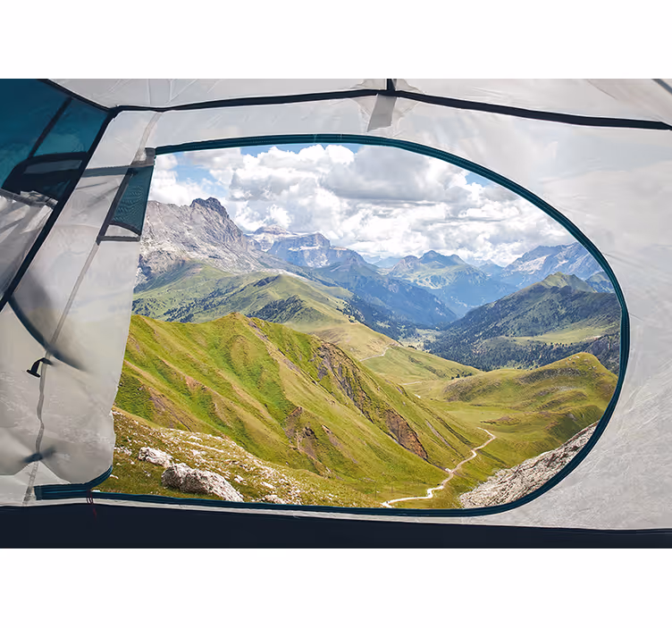 Tapisserie paysage montagne verdoyante - TenStickers