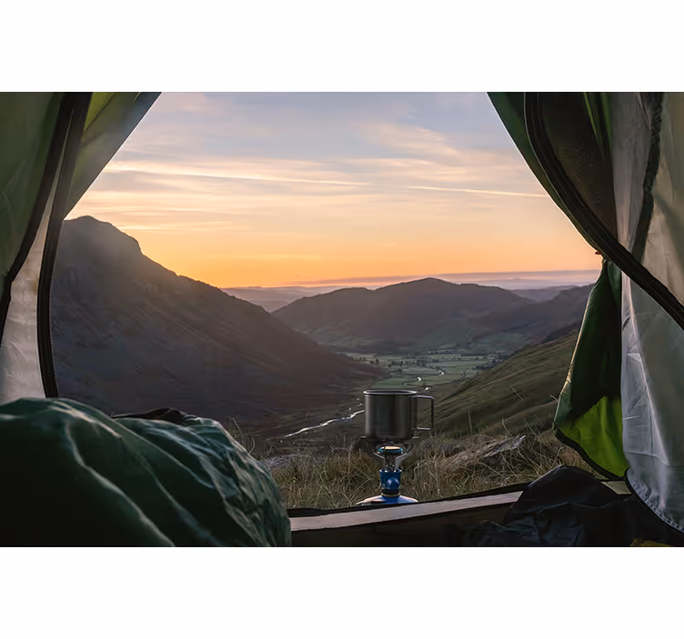 Tapisserie paysage vue pittoresque sur les montagnes - TenStickers