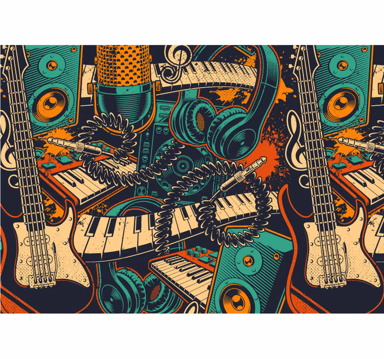 Papier peint de musique Illustration musicale "style urbain" - TenStickers
