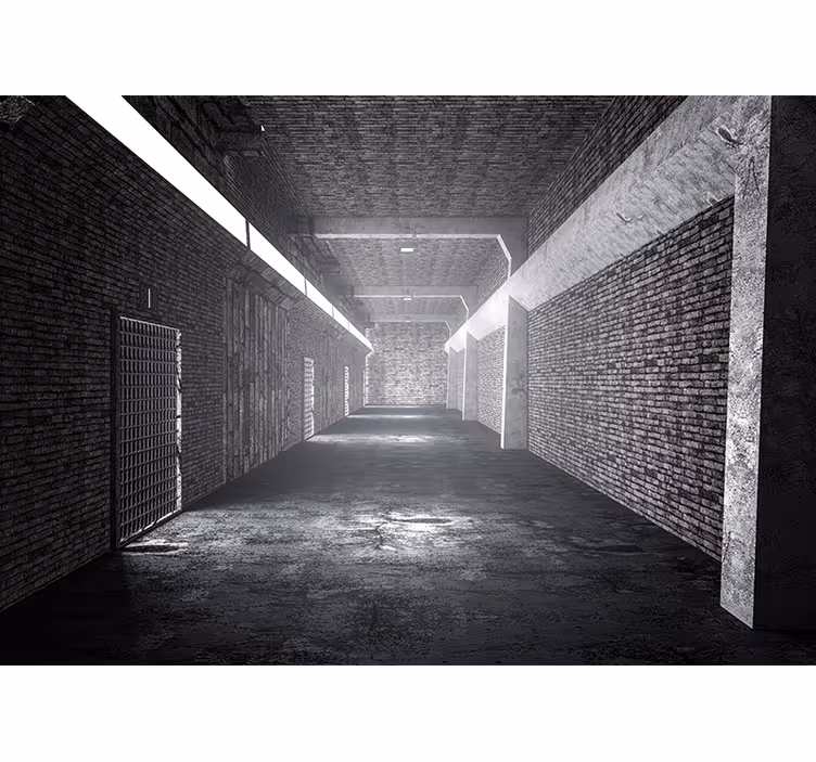 Papier peint 3D Tunnel de briques 3d - TenStickers