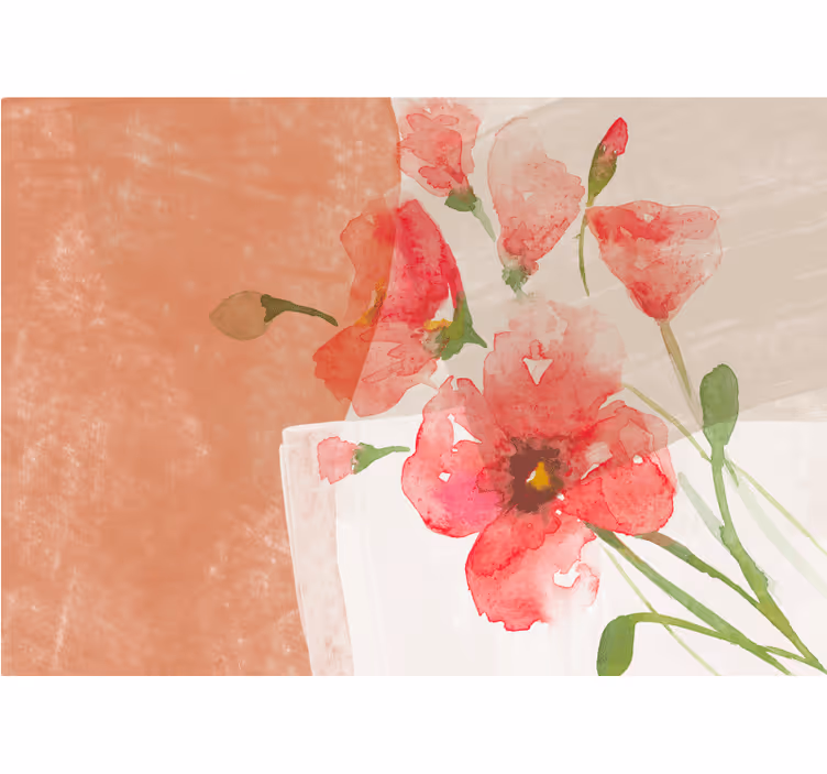 Tapisserie fleur design aquarelle florale - TenStickers