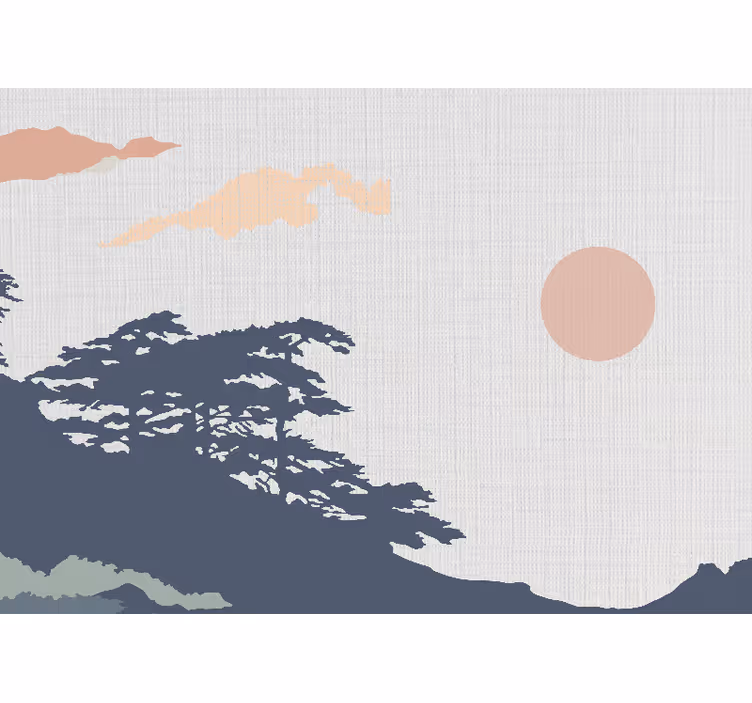 Tapisserie nature vue paysagère sereine - TenStickers