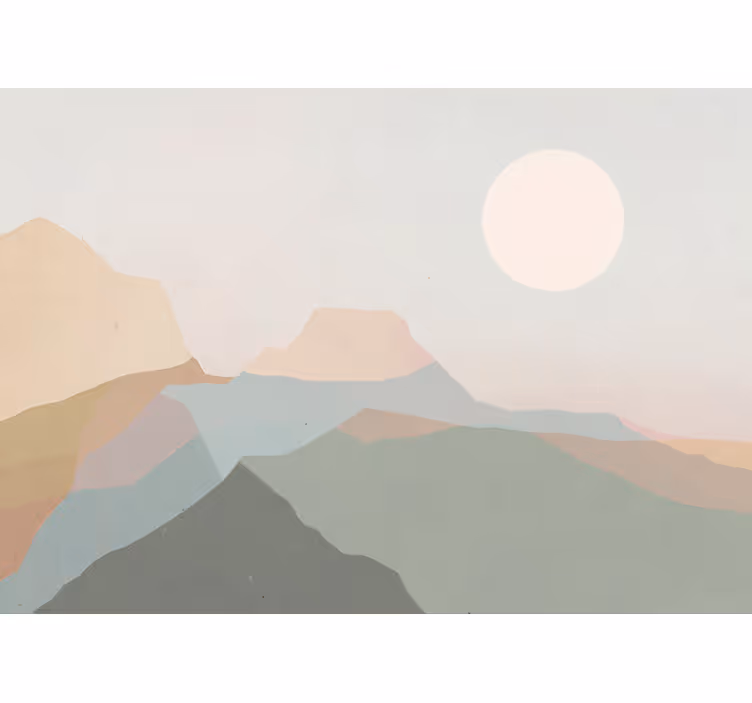 Tapisserie paysage vue du crépuscule en montagne - TenStickers
