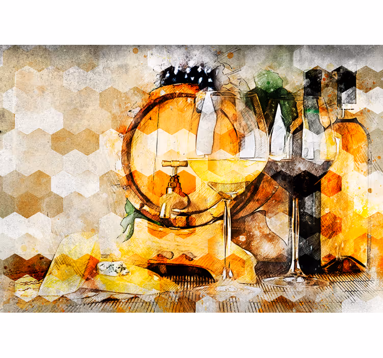 Tapisserie musique art de tonneau à vin - TenStickers