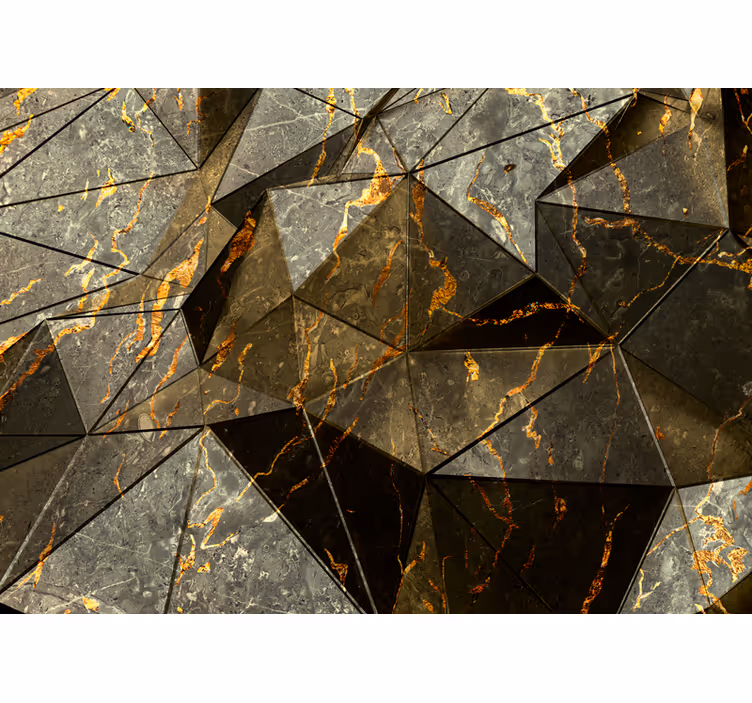 Tapisserie textures et motifs emblème géométrique en pierre - TenStickers