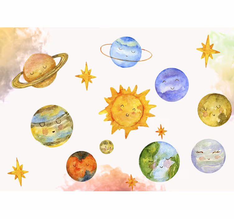 Tapisserie fantaisie corps célestes ludiques - TenStickers