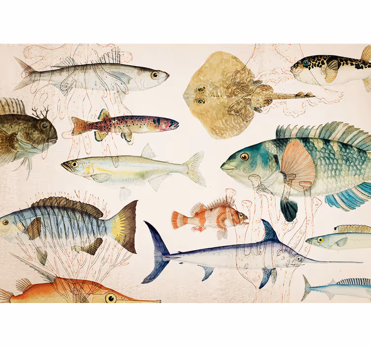 Tapisserie animaux collection vie marine - TenStickers