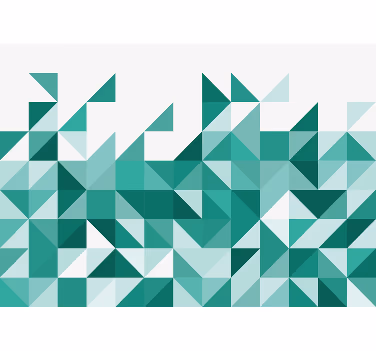 Papier peint design  géométrique turquoise - TenStickers
