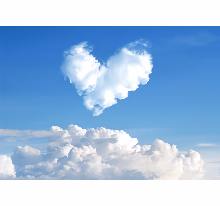 Tapisserie amour nuages en forme de cœur - TenStickers