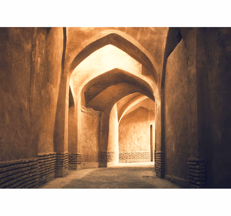 Tapisserie paysage passage des arches anciennes - TenStickers