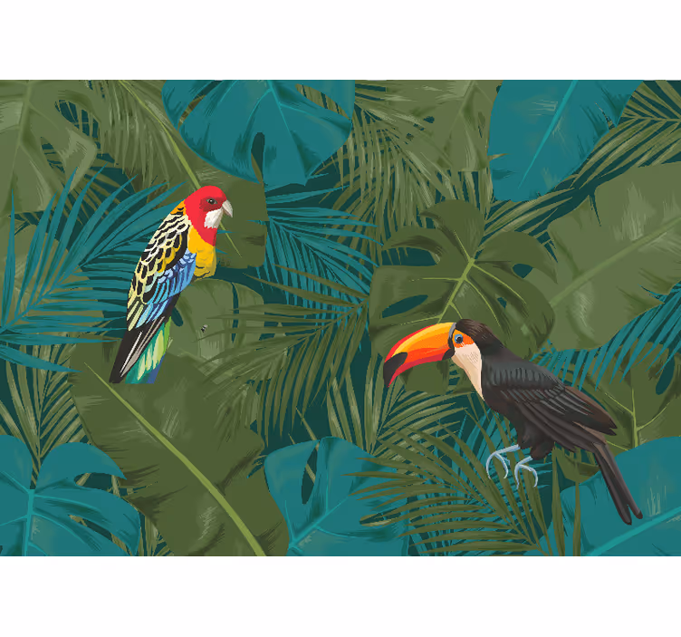 Tapisserie animaux perroquets tropicaux - TenStickers