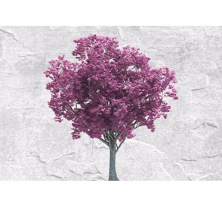 Tapisserie fleur fleurs de cerisier violettes - TenStickers