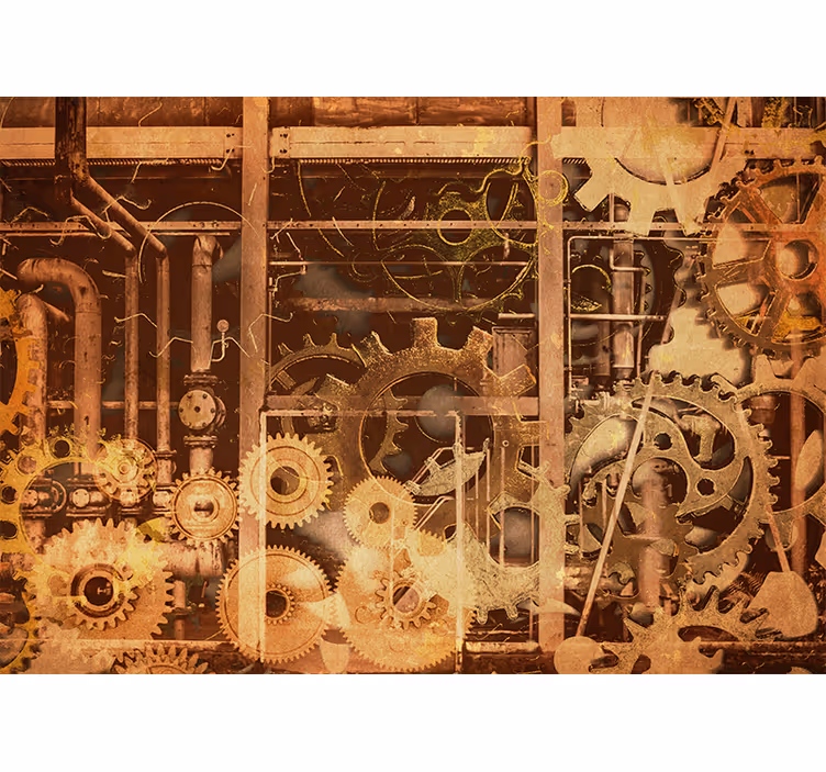 Tapisserie textures et motifs mécanisme d'engrenage - TenStickers