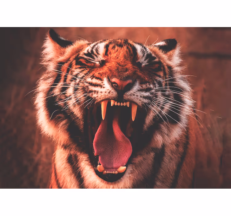Tapisserie autres animaux rugissement du tigre majestueux - TenStickers