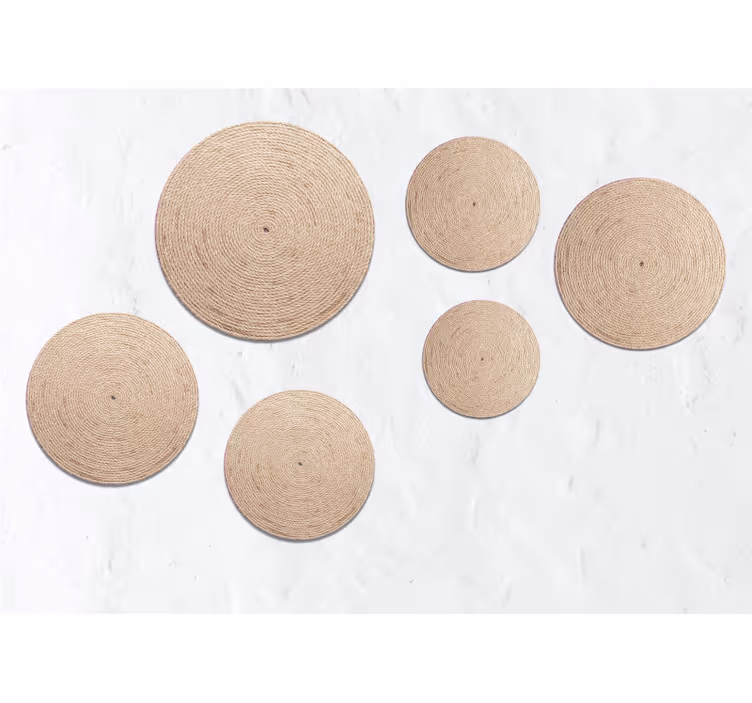 Tapisserie textures et motifs cercles naturels - TenStickers