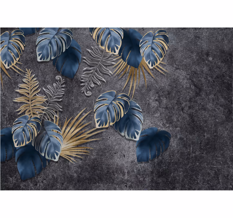 Tapisserie nature avec détails de feuillage - TenStickers
