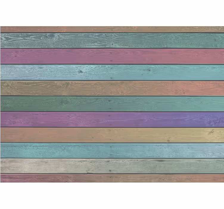 Tapisserie imitation bois planches arc-en-ciel sombres - TenStickers