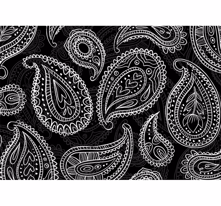 Tapisserie textures et motifs motifs cachemire détaillés - TenStickers