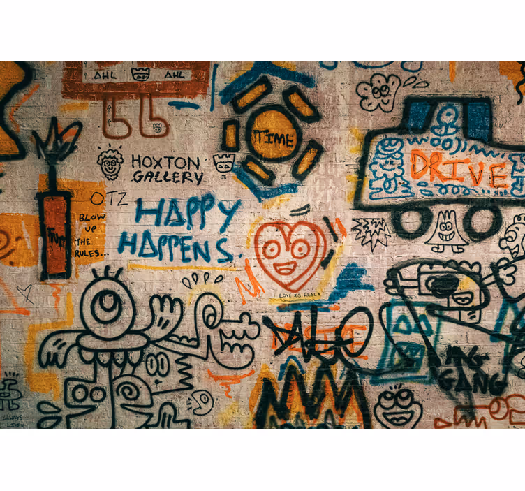Tapisserie graffiti art de rue coloré - TenStickers