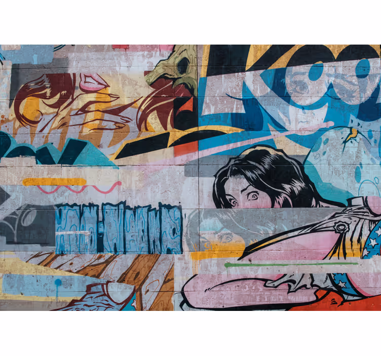 Tapisserie graffiti métropolitain - TenStickers