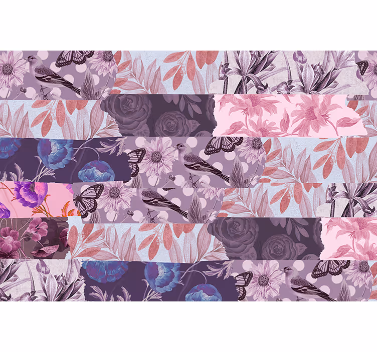 Papier peint mural de fleurs Collage floral - TenStickers