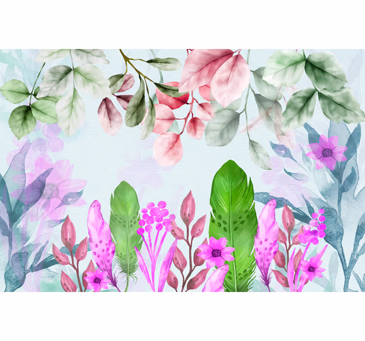 Papier peint mural de fleurs Plantes bohèmes - TenStickers