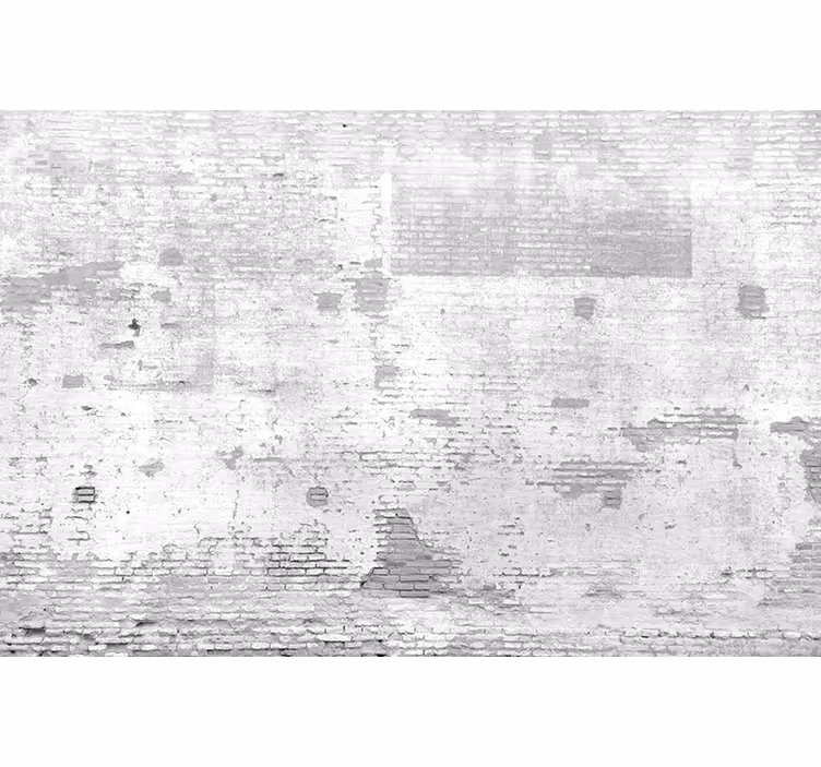 Tapisserie murale brique vieux mur blanc - TenStickers