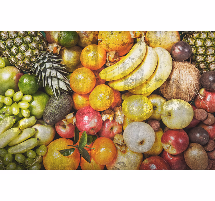 Tapisserie murale pierre fruit sur le béton - TenStickers