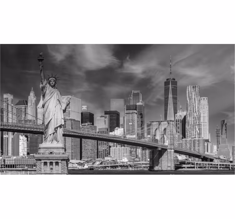 Tapisserie murale bureau noir et blanc New York - TenStickers