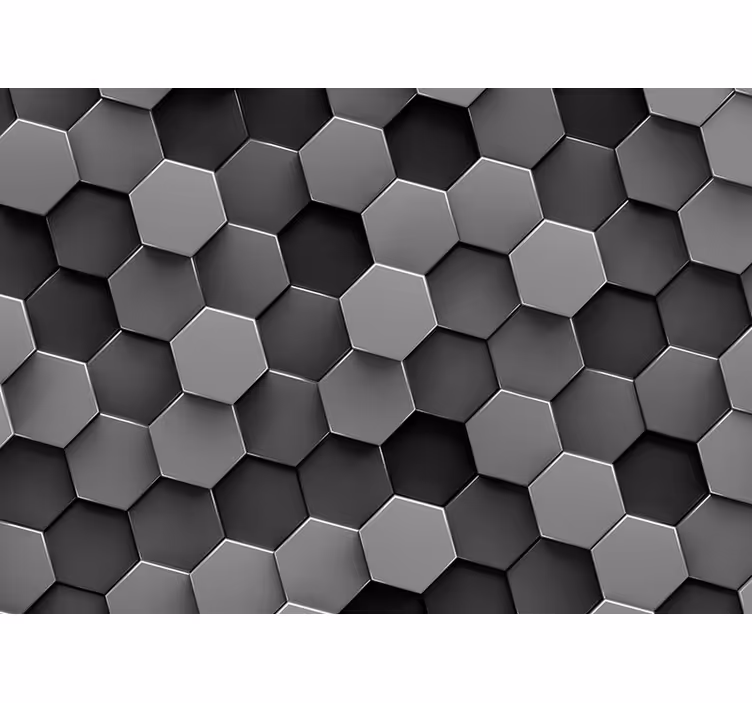 Tapisserie murale salon 3 hexagones 3D - TenStickers
