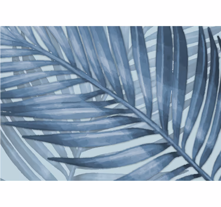 Tapisserie murale salle de bain feuille tropicale bleue - TenStickers