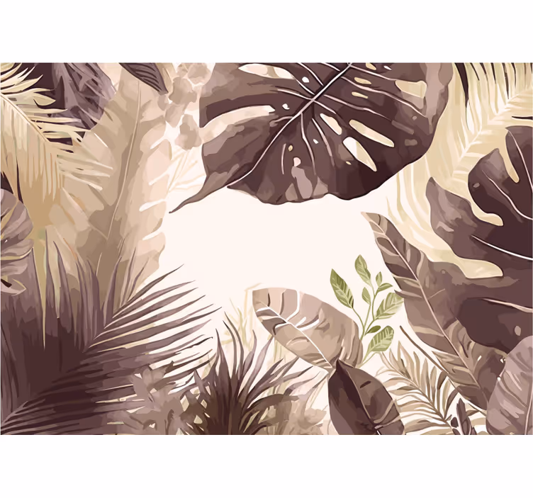 Tapisserie murale salle de bain plantes tropicales - TenStickers