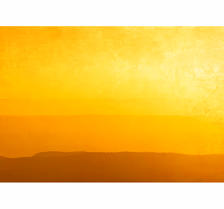 Tapisserie murale jaune collines au coucher du soleil - TenStickers