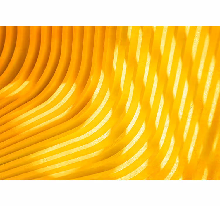 Tapisserie murale jaune vagues tridimensionnelles - TenStickers