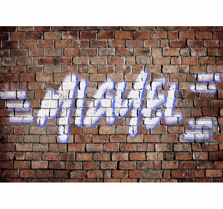 Tapisserie murale chambre ado graffitis en brique avec nom - TenStickers