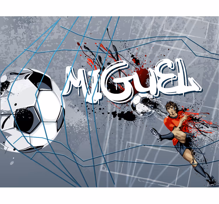 Tapisserie murale chambre ado but de joueur de football - TenStickers