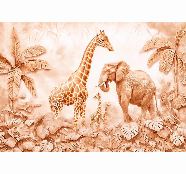 Tapisserie terracotta savane abstraite - TenStickers