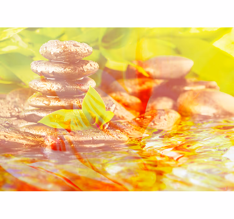 Tapisserie zen pile de pierres d'harmonie - TenStickers