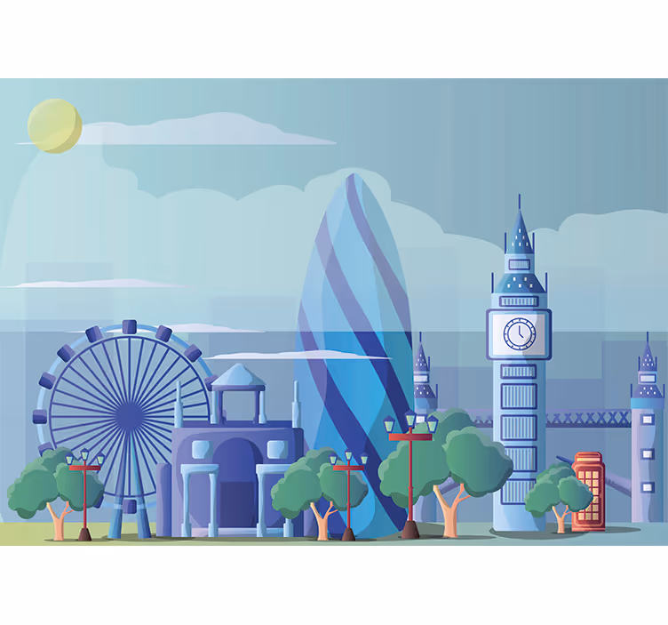 Tapisserie londres illustration de la crèche de londres - TenStickers