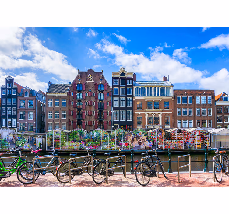 Tapisserie amsterdam scène de canal d'amsterdam - TenStickers