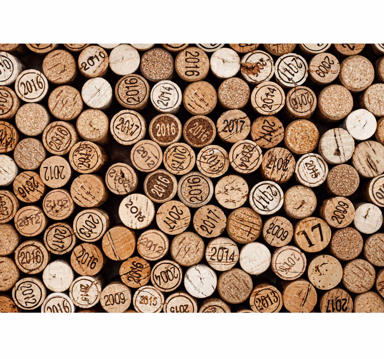 Papier peint mural différents bouchons de vin - TenStickers