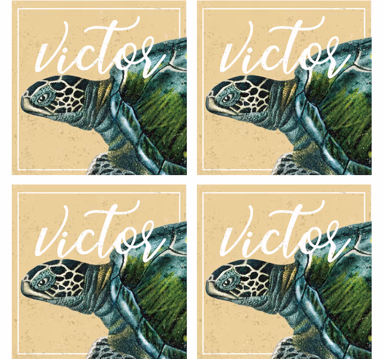 Dessous de verre personnalisable illustration de tortue - TenStickers