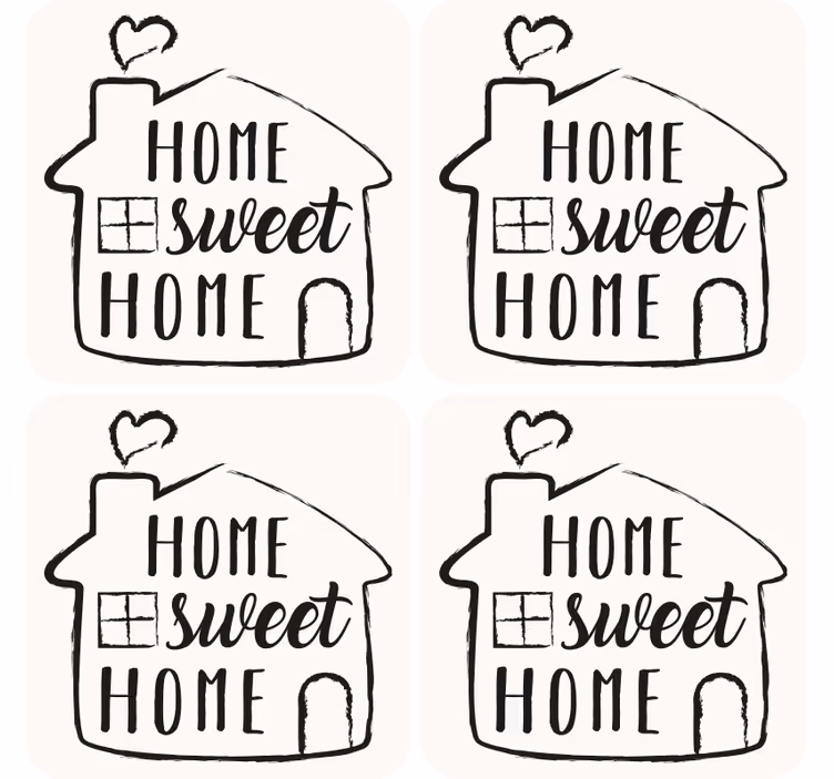 Dessous de verre citation maison charmante - TenStickers