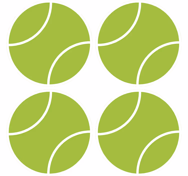 dessous de verre moderne Balle de tennis de dessin animé - TenStickers
