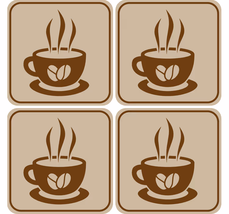 Dessous de verre moderne emblème de la tasse à café - TenStickers
