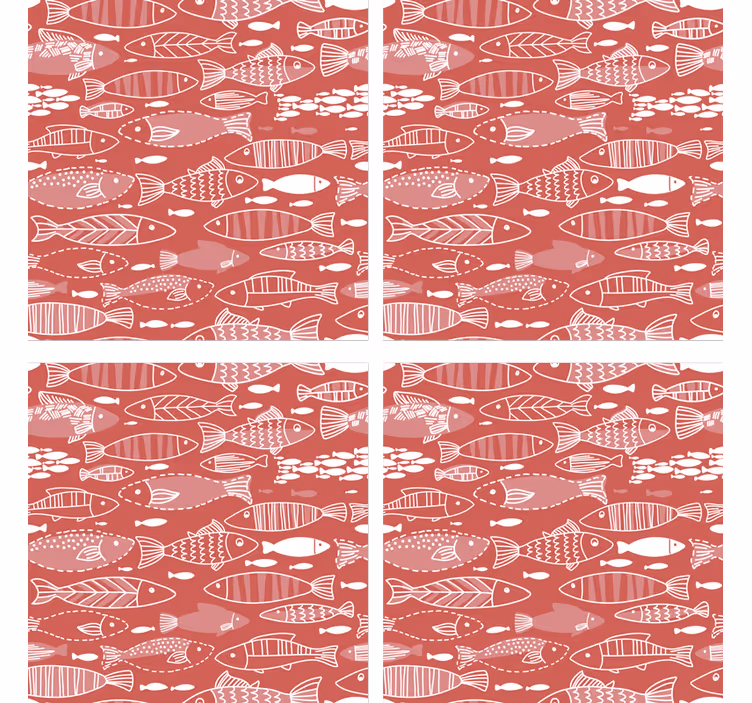 Dessous de verre moderne motif de poissons - TenStickers