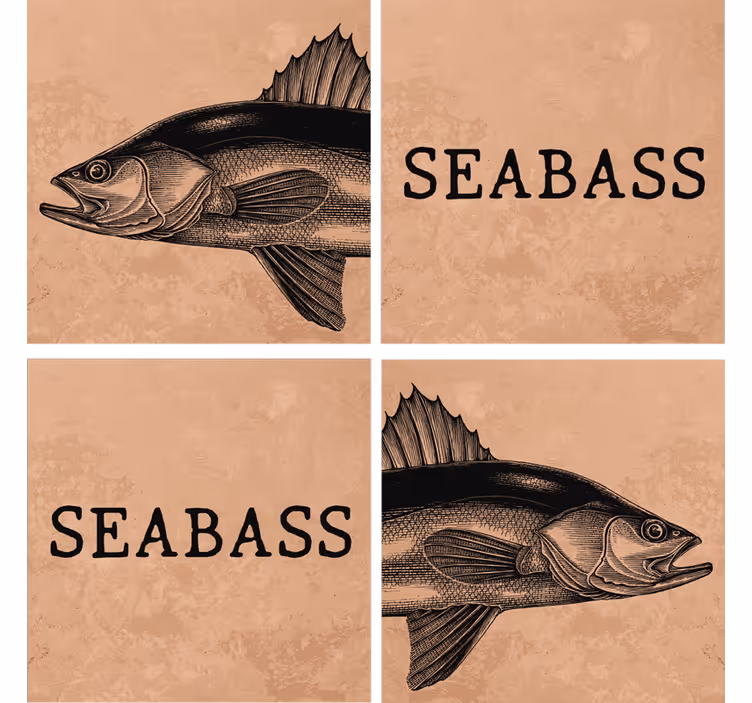 Dessous de verre personnalisable illustration seabass - TenStickers