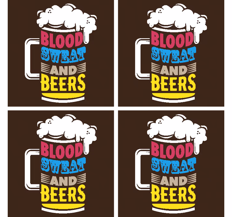 Dessous de verre Sang, sueur et bière - TenStickers