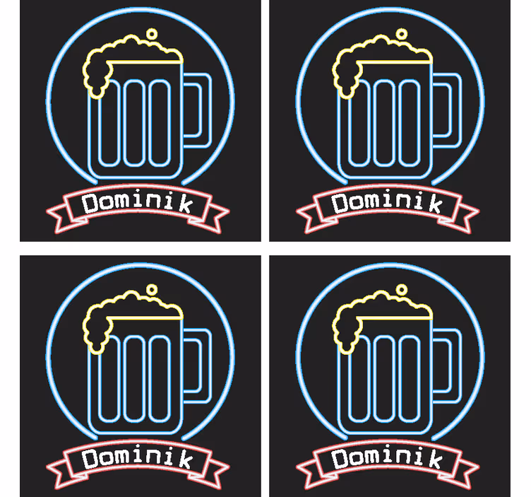 Dessous de verre personnalisable Bière néon - TenStickers